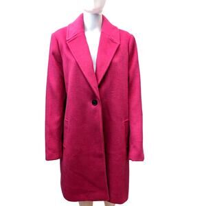 Tahari Coat Womens Size XL Wool Blend Barbiecore Fall Winter Business Casual